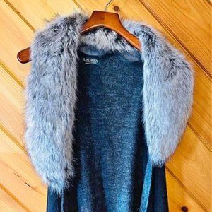 Ralph Lauren Faux Fur Reversible Shawl